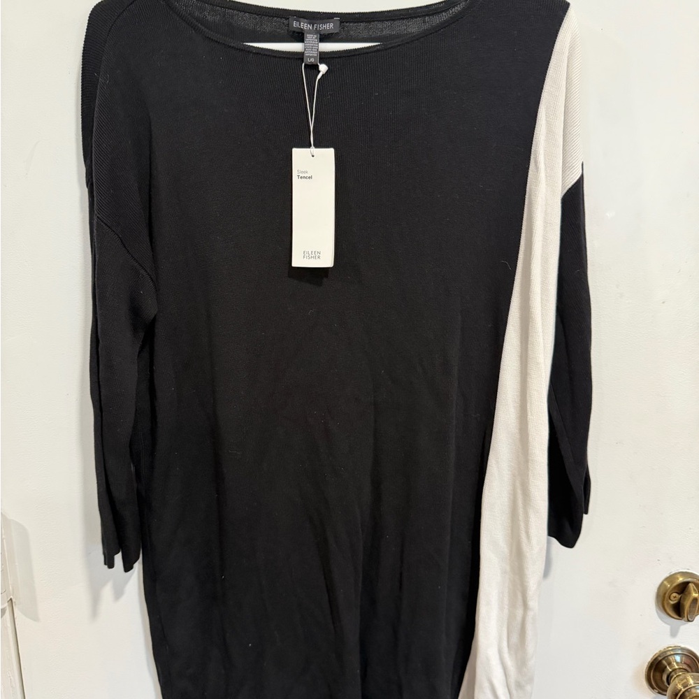 Eileen Fisher Black and Cream Tunic